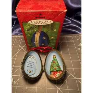 Hallmark Keepsake "Christmas Tree Surprise" 2000 Porcelain Hinged Ornament